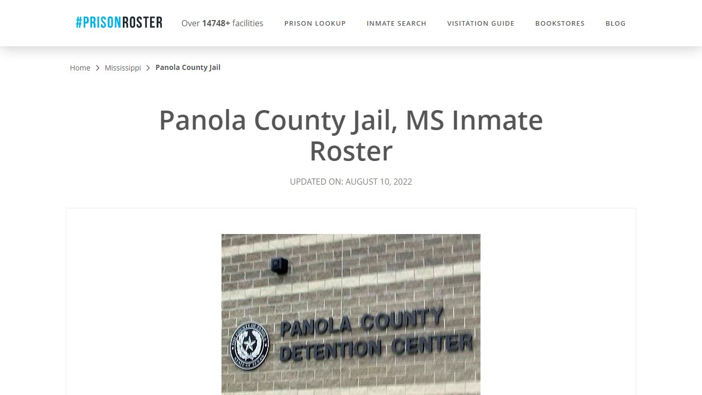 Panola County Jail, MS Inmate Roster